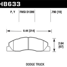 Hawk Street Brake Pads (2011-2016 Ram 2500,2009-2010 Ram 2500,2009-2010 Ram 3500,2011-2016 Ram 3500) - HB633Y.790