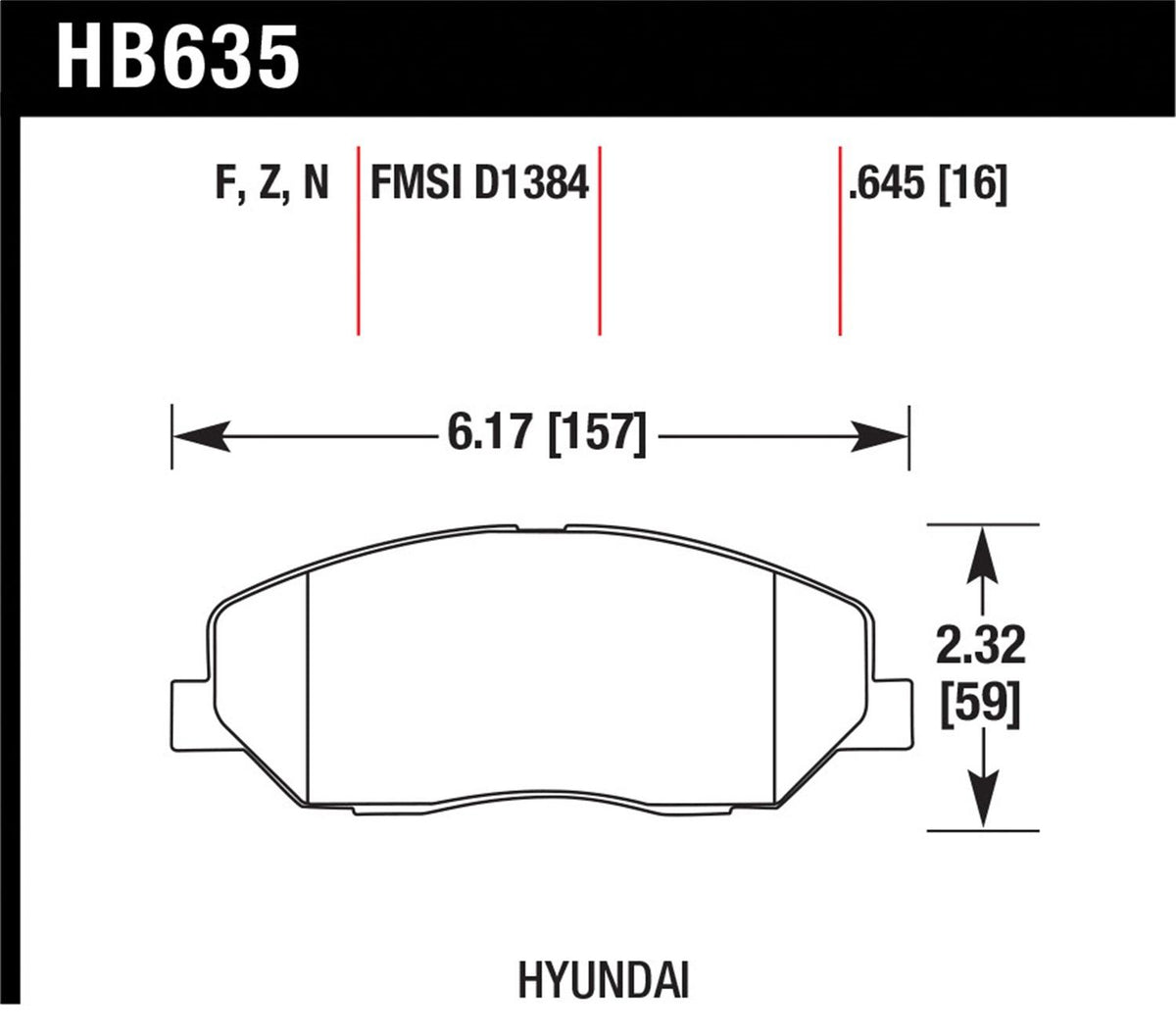 Hawk Street Brake Pads - HB635F.645