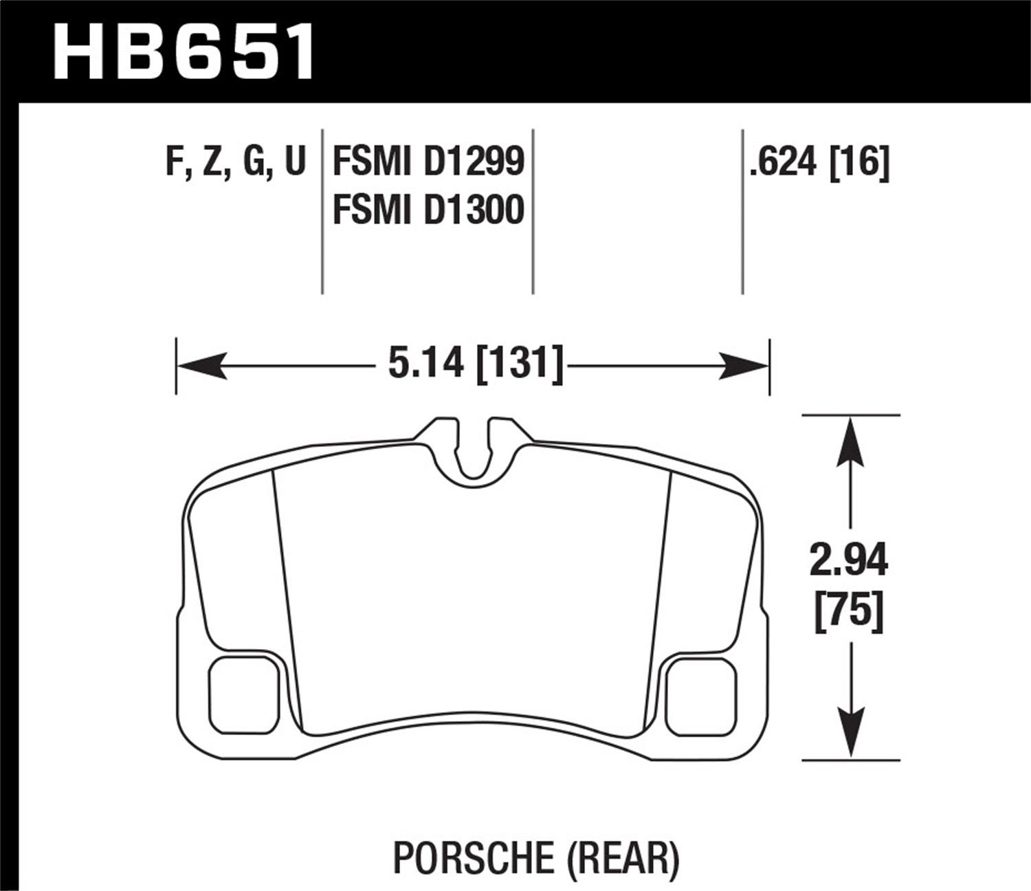Hawk Street Brake Pads (2007-2013 Porsche 911) - HB651Z.624