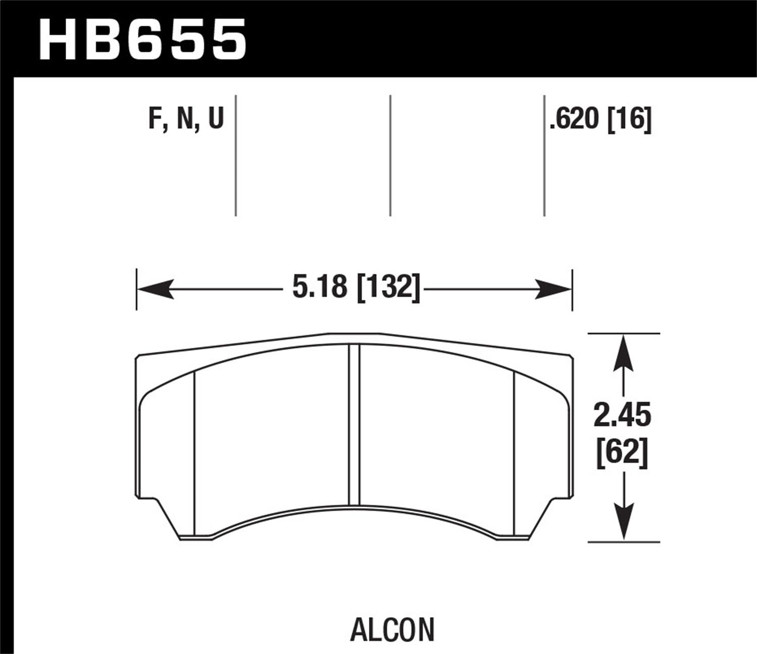 Hawk Motorsports Brake Pads - HB655U.620
