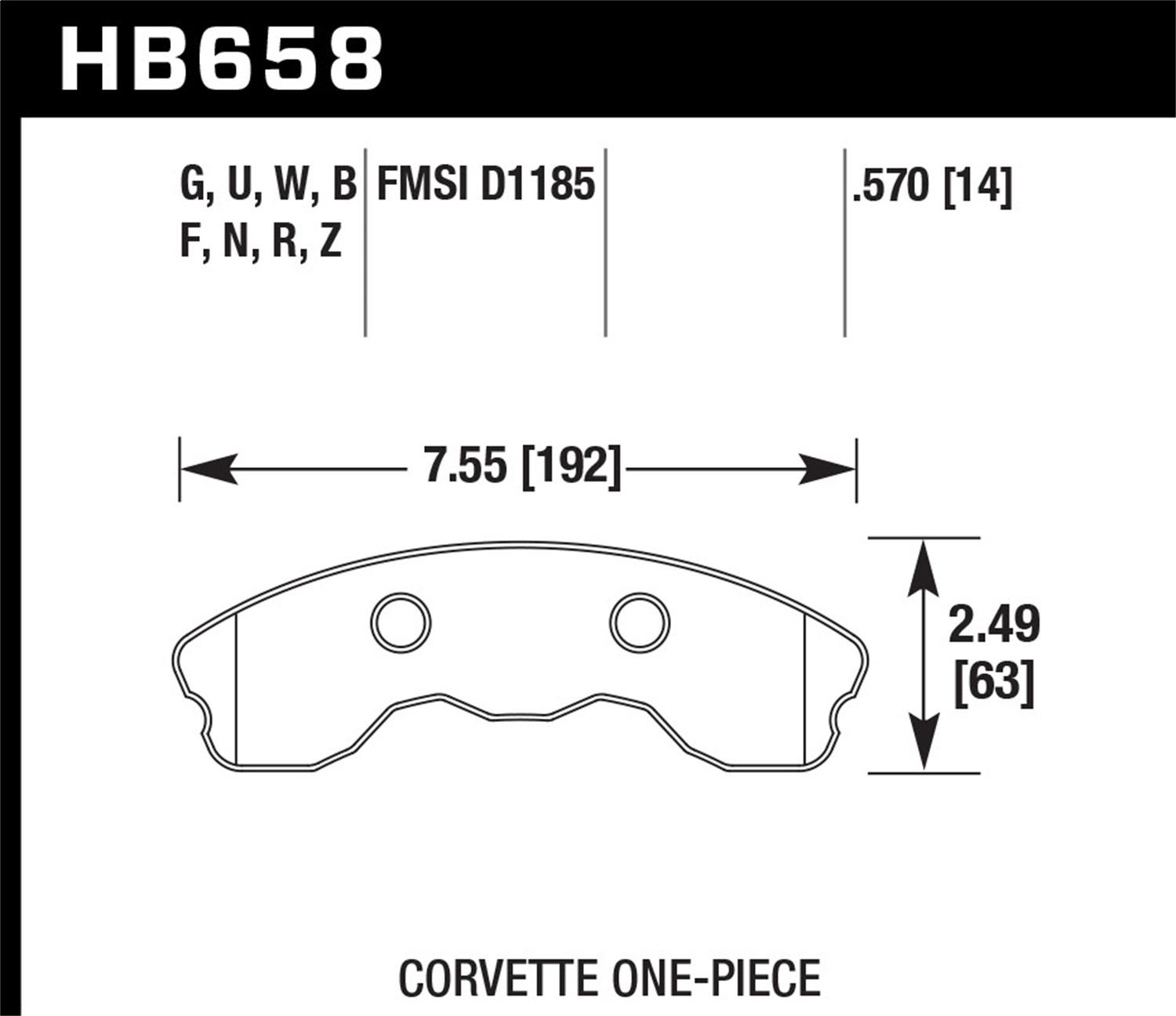 Hawk Street Brake Pads (2006-2013 Corvette) - HB658Z.570