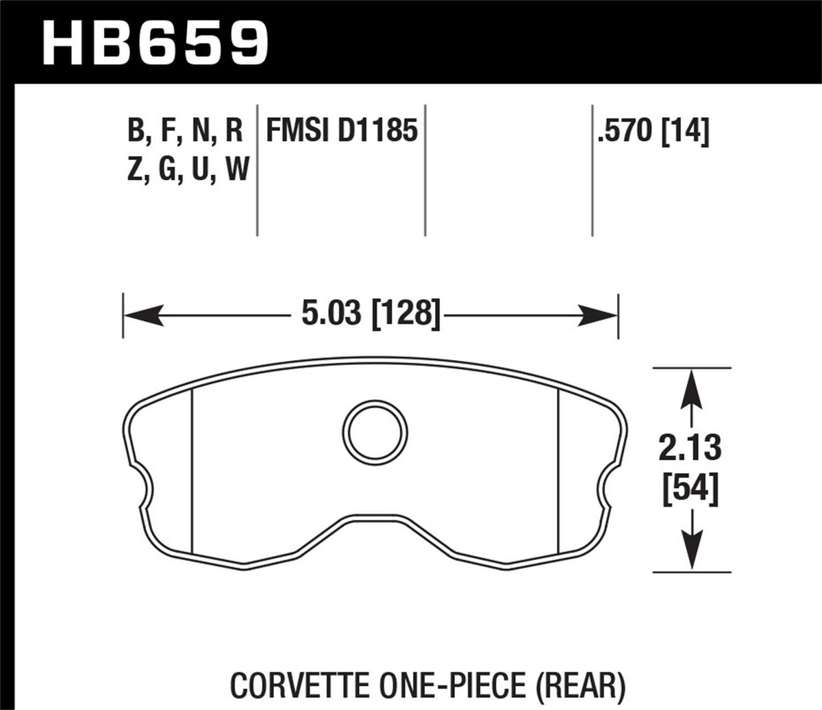 Hawk Street Brake Pads (2006-2013 Corvette) - HB659R.570
