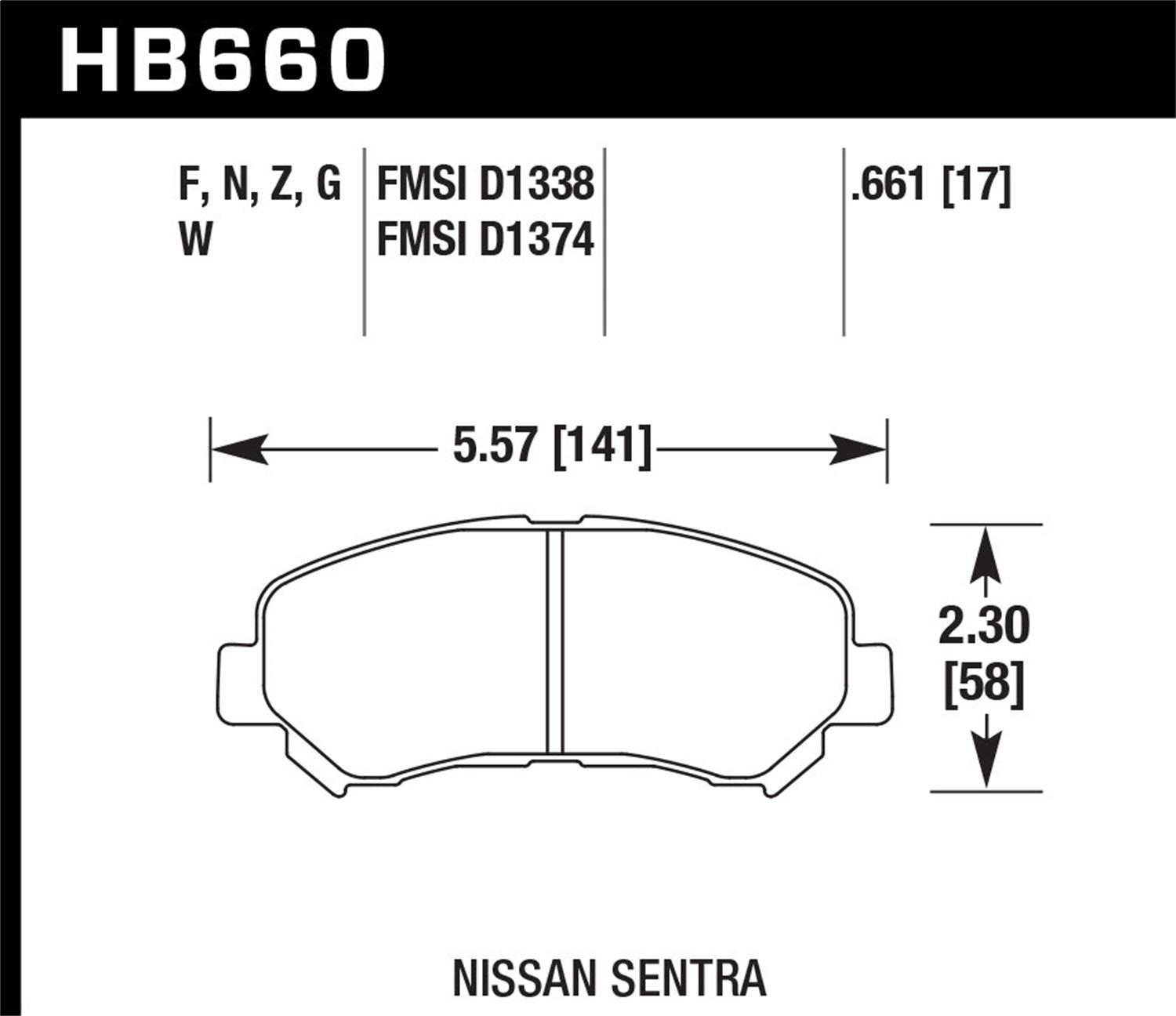 Hawk Motorsports Brake Pads - HB660W.661