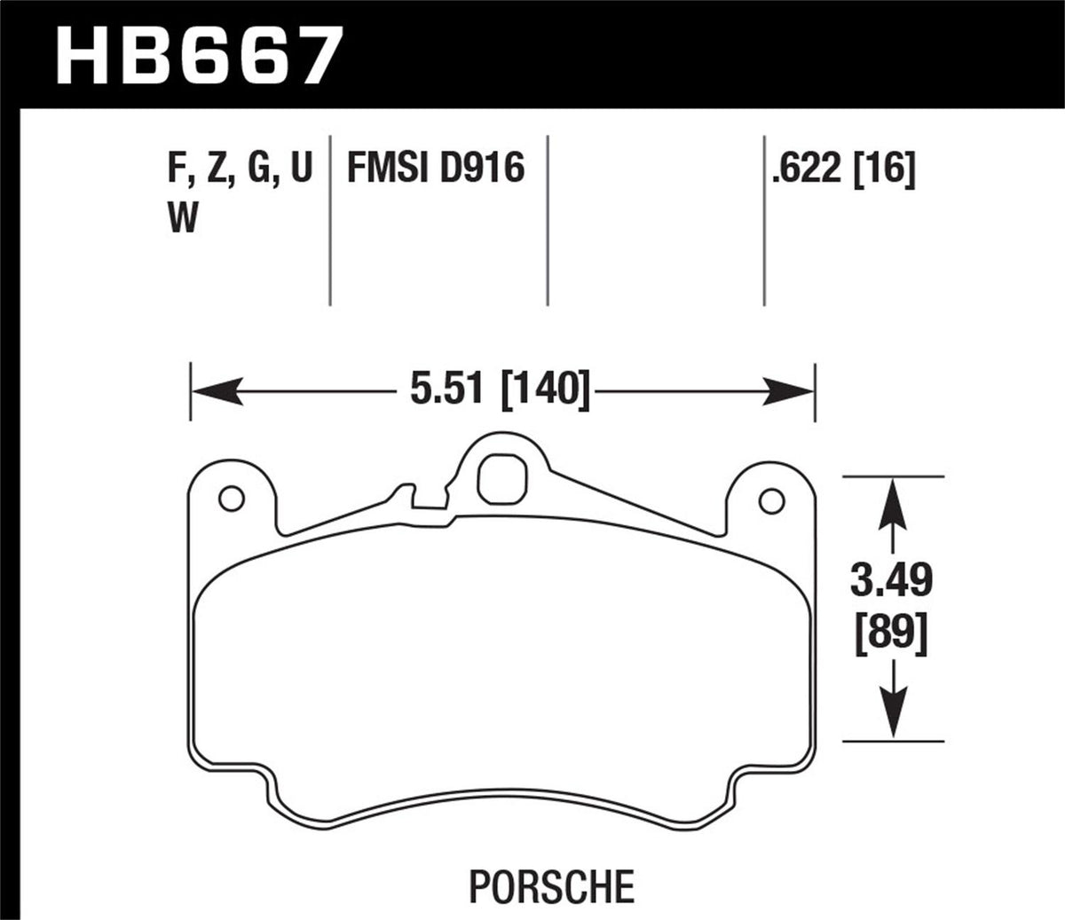Hawk Hp Plus Disc Brake Pad (2001-2012 Porsche 911) - HB667N.622