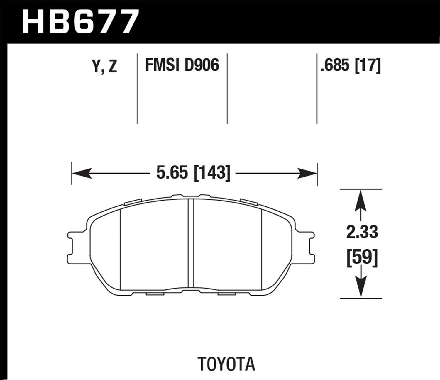 Hawk Street Brake Pads - HB677Y.685