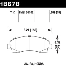 Hawk Street Brake Pads (2009-2014 TL,2006-2014 Ridgeline,2015-2015 TLX) - HB678Y.709