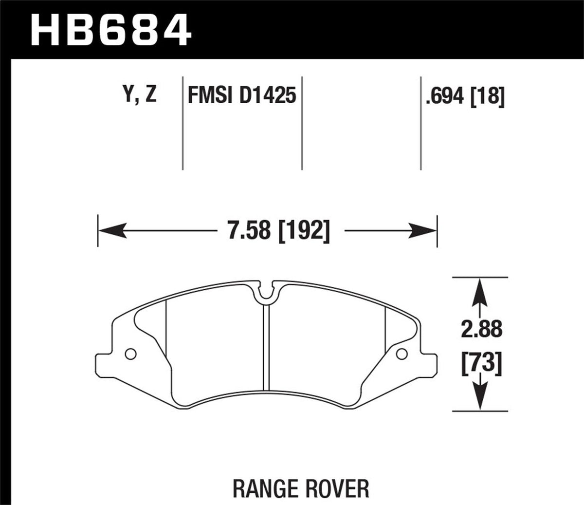 Hawk Street Brake Pads (2010-2015 Land Rover LR4,2010-2015 Land Rover Range Rover,2010-2015 Land Rover Range Rover Sport) - HB684Y.694