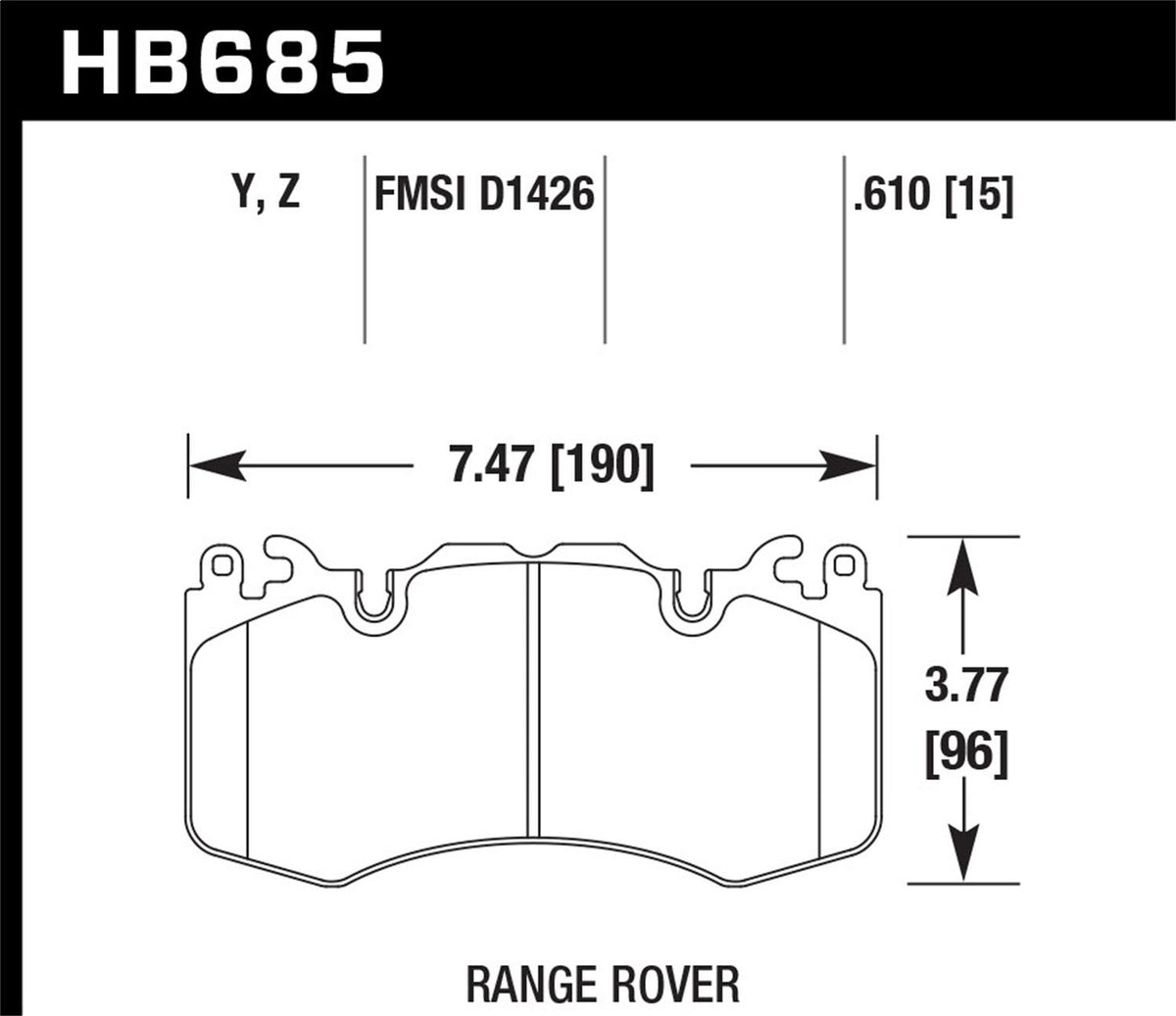 Hawk Street Brake Pads (2010-2016 Land Rover Range Rover,2010-2016 Land Rover Range Rover Sport) - HB685Z.610