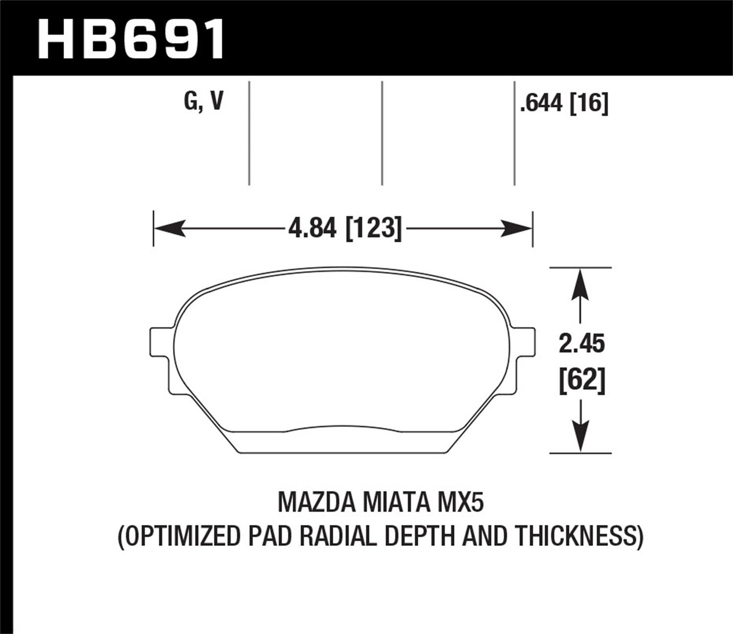 Hawk Motorsports Brake Pads (2006-2014 MX-5 Miata) - HB691G.644