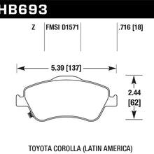 Hawk Street Brake Pads (2007-2011 Corolla) - HB693Z.716