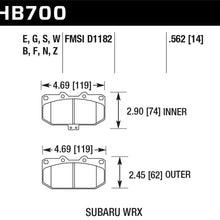 Hawk Street Brake Pads (2006-2007 Impreza) - HB700Z.562