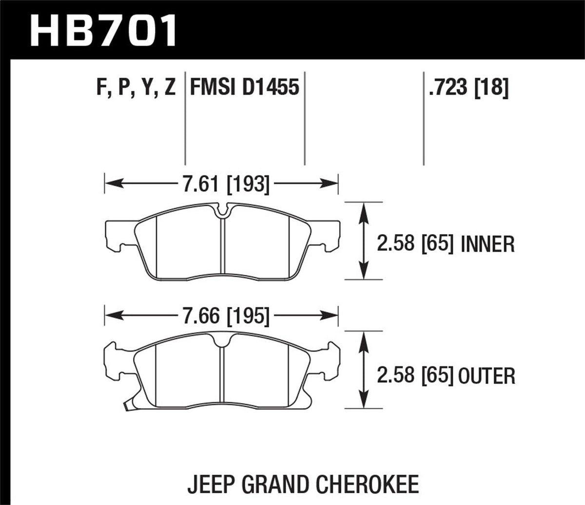 Hawk Street Brake Pads - HB701F.723