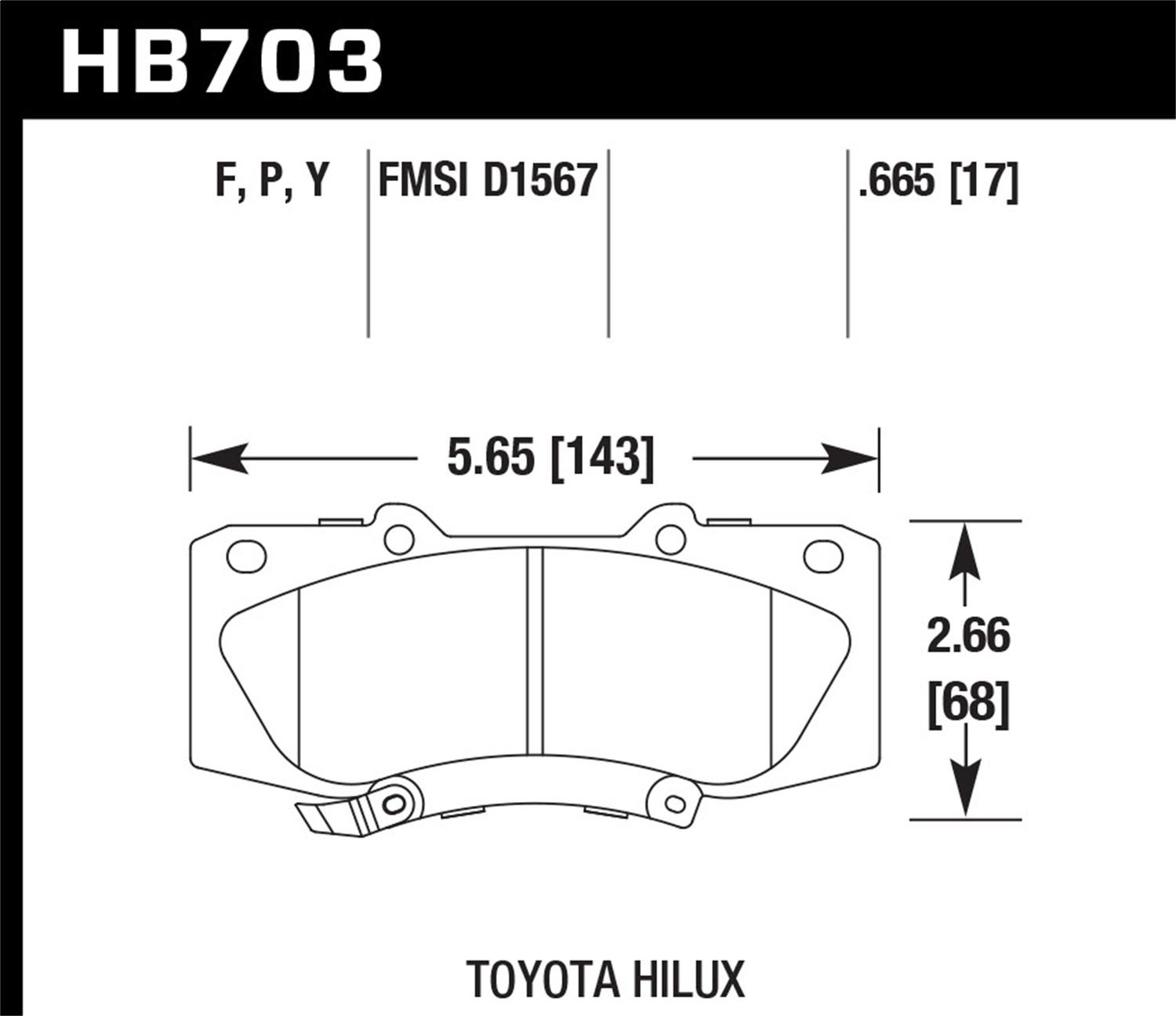 Hawk Street Brake Pads - HB703Y.665