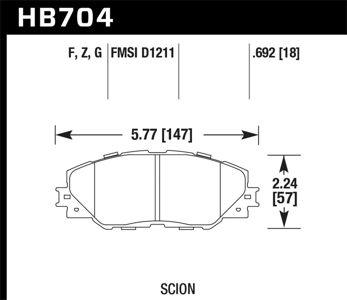 Hawk Street Brake Pads - HB704B.692