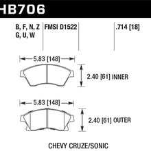Hawk Street Brake Pads (2011-2016 Cruze,2012-2015 Sonic) - HB706Z.714