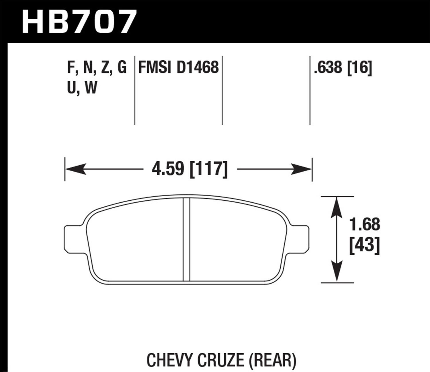 Hawk Street Brake Pads - HB707Z.638