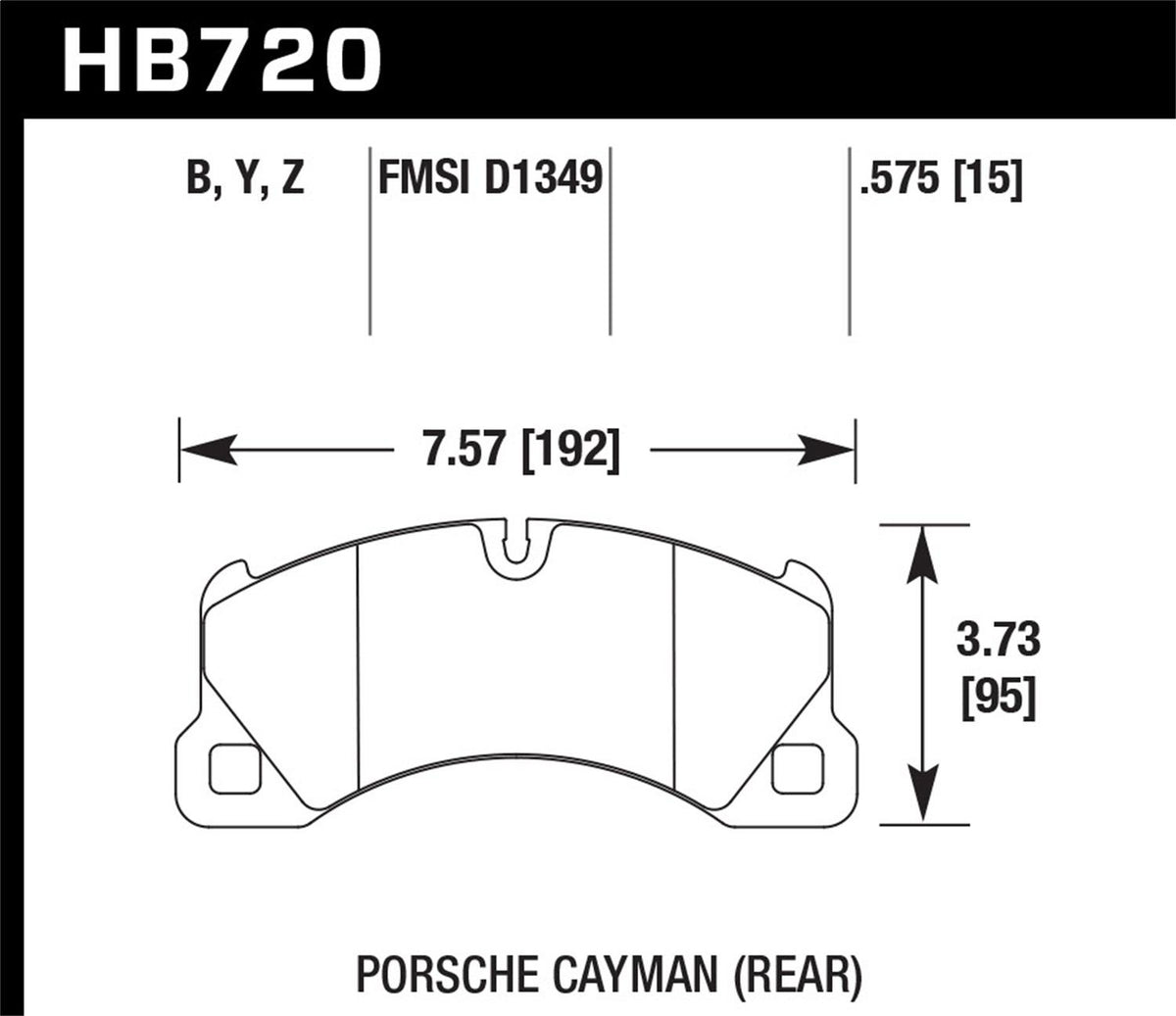 Hawk Street Brake Pads (2010-2016 Porsche Panamera,2012-2012 Porsche Cayenne,2015-2015 Touareg) - HB720B.575