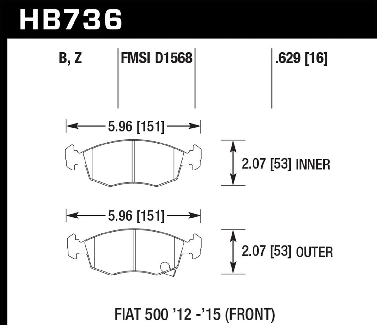 Hawk Er-1 Disc Brake Pad - HB736D.629