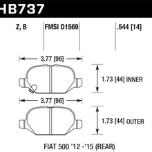 Hawk Street Brake Pads (2013-2016 Fiat 500) - HB737B.544