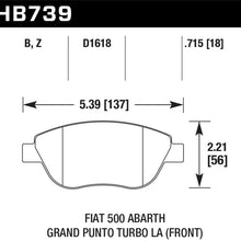 Hawk Street Brake Pads (2012-2013 Fiat 500) - HB739B.715