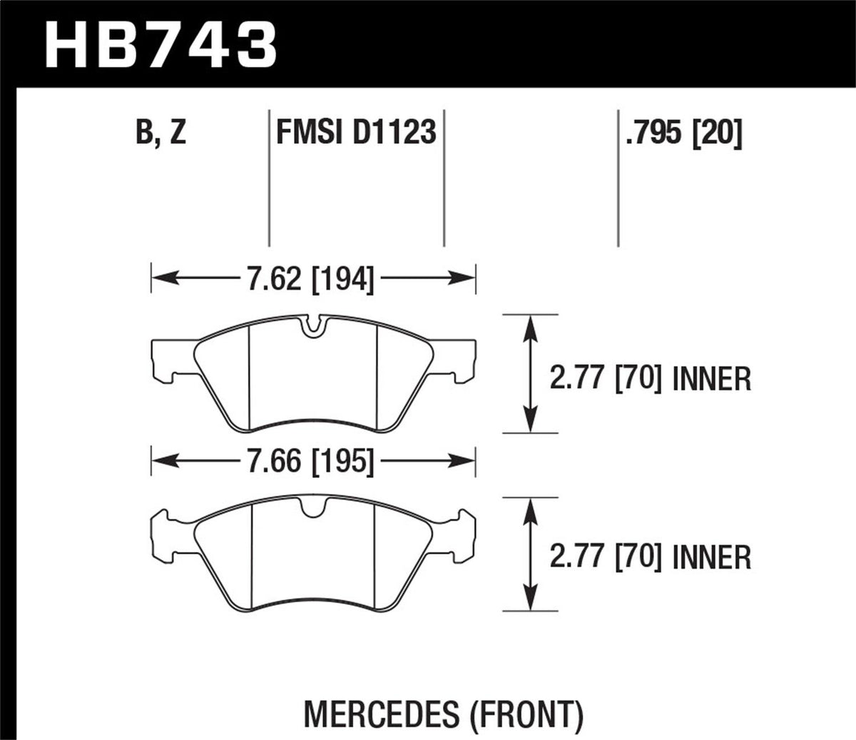 Hawk Street Brake Pads - HB743Z.795