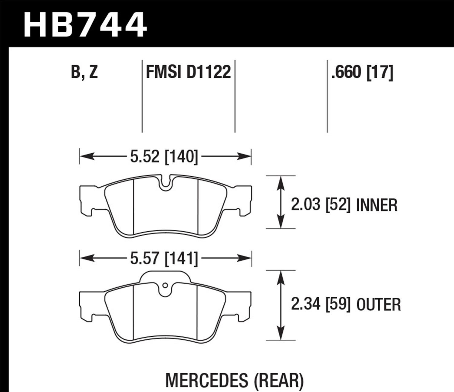 Hawk Street Brake Pads - HB744B.660