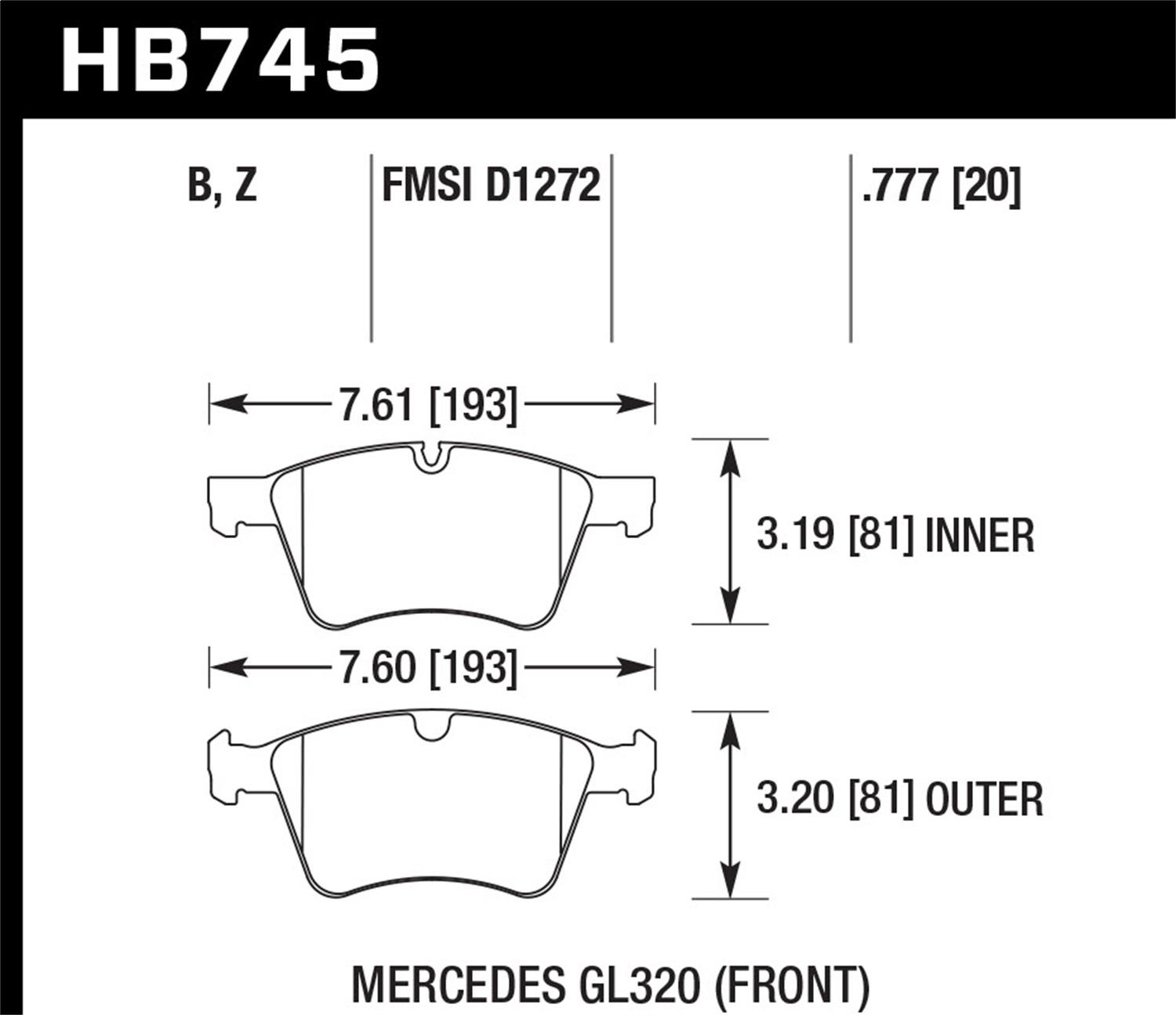 Hawk Street Brake Pads - HB745Z.777