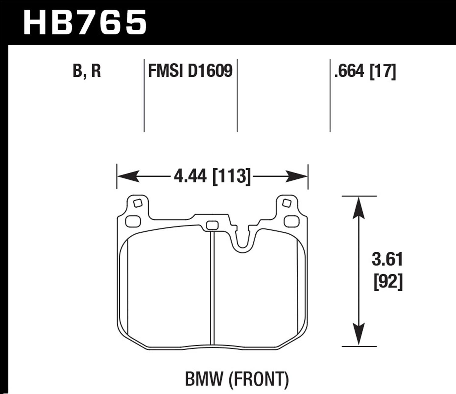 Hawk Motorsports Brake Pads - HB765G.664