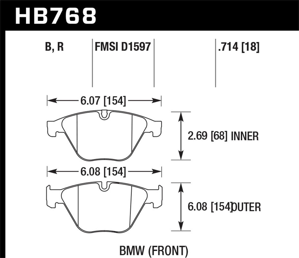 Hawk Street Brake Pads - HB768B.714