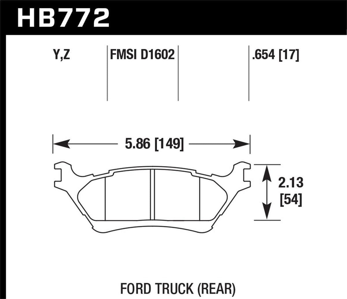 Hawk Street Brake Pads (2012-2016 F-150) - HB772Z.654