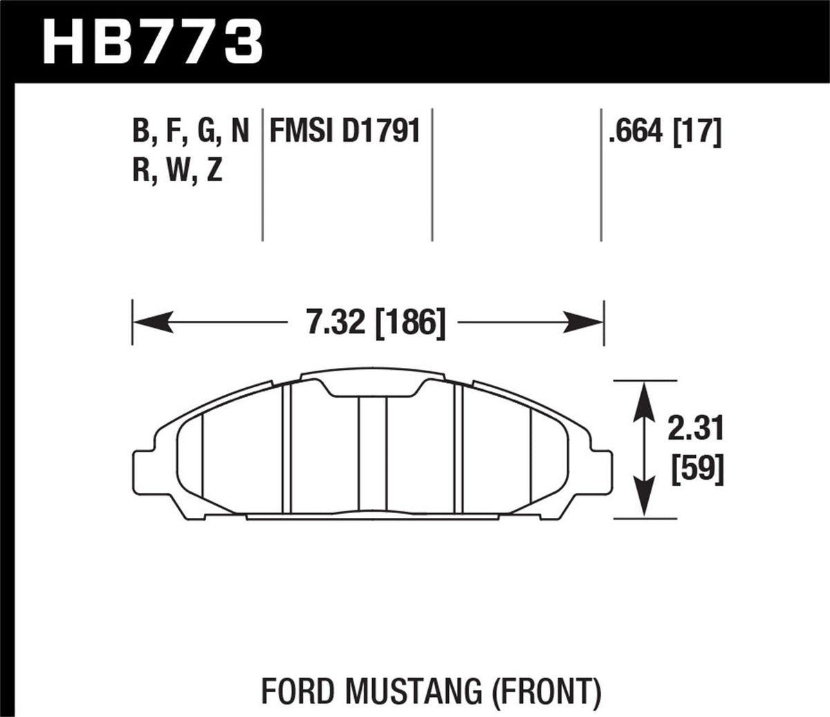 Hawk Performance 2015+ Mustang Performance Ceramic Brake Pads (Front-Base EcoBoost/V6 2015-2017)