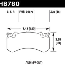 Hawk Street Brake Pads (2012-2016 A8 Quattro,2013-2017 S7,2013-2016 S8,2013-2017 S6) - HB780F.625