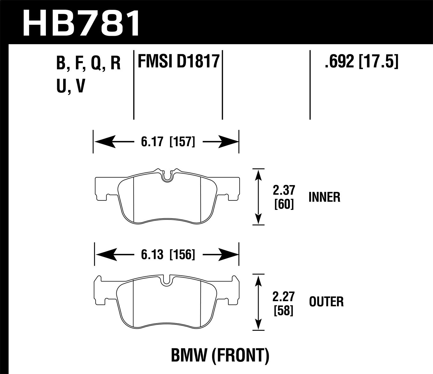 Hawk Street Brake Pads - HB781N.692
