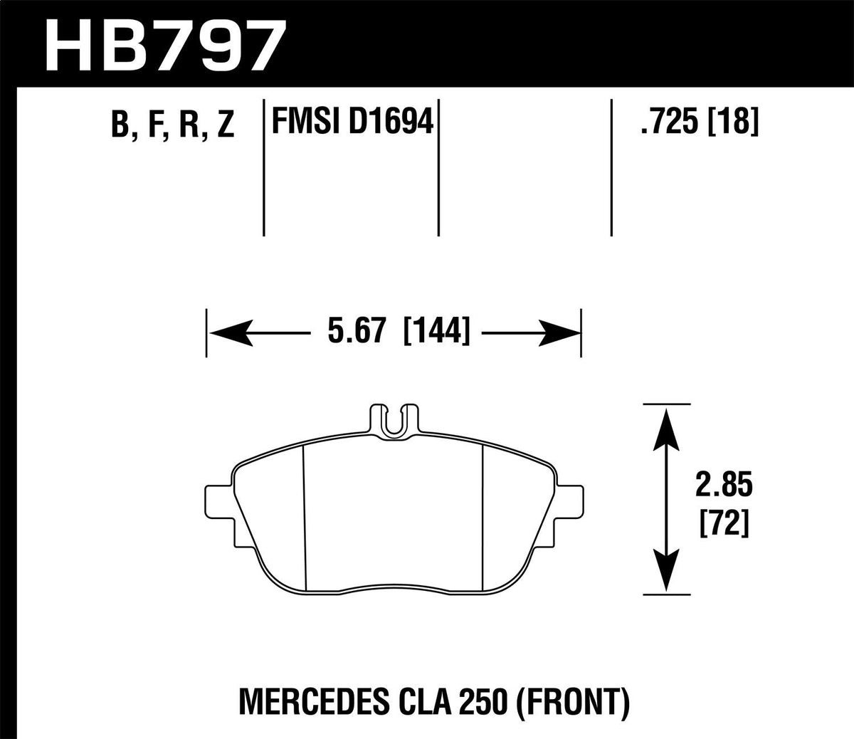 Hawk Street Brake Pads - HB797F.725
