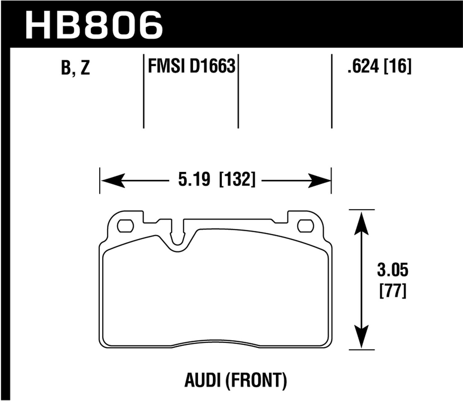 Hawk Street Brake Pads (2013-2017 Q5,2016-2016 A6) - HB806Z.624
