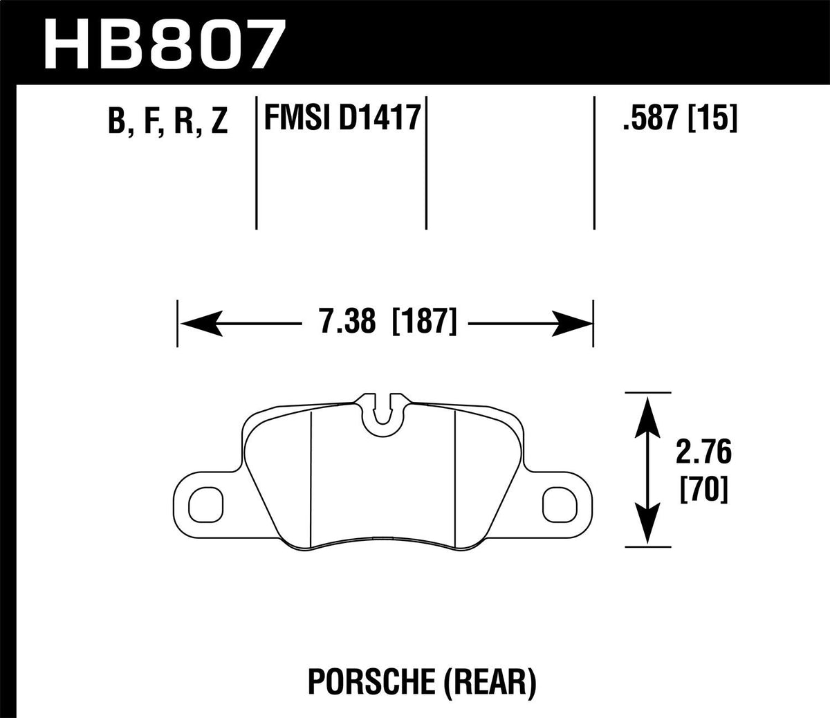 Hawk Street Brake Pads (2010-2017 Porsche Panamera,2013-2015 Porsche 911) - HB807B.587