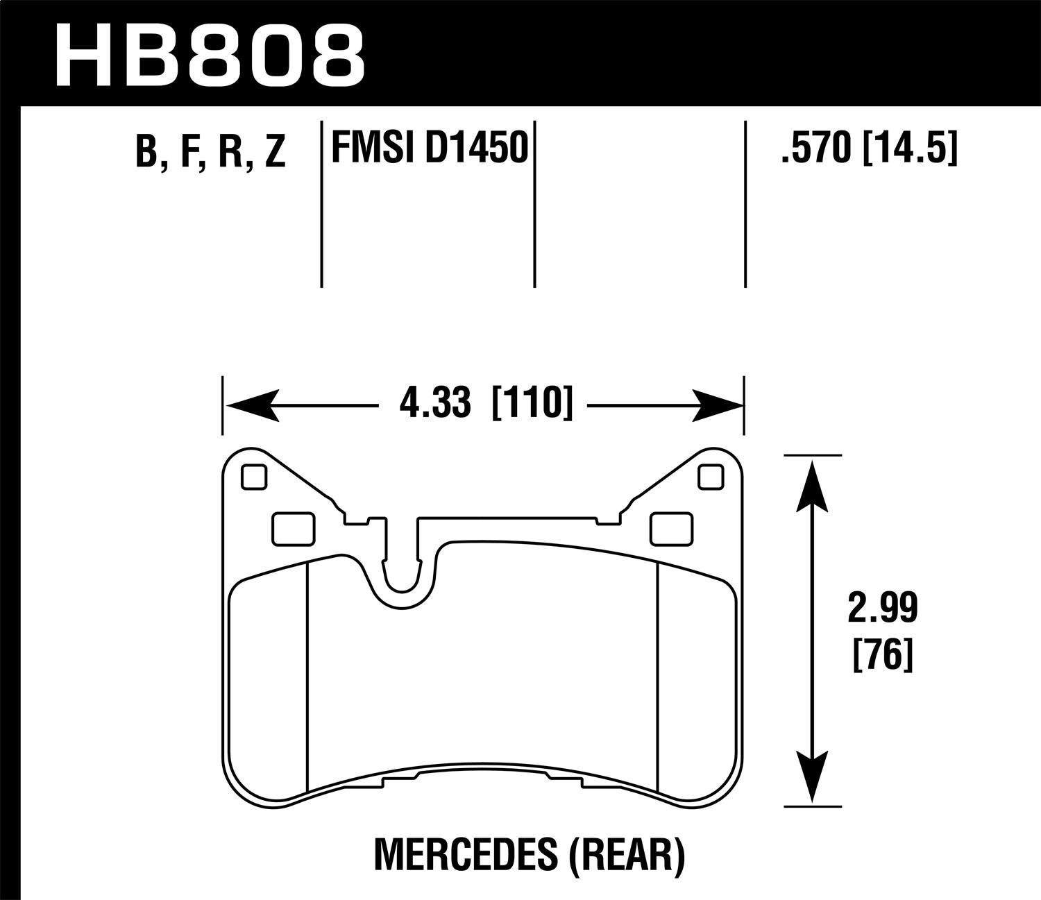Hawk Street Brake Pads - HB808Z.570