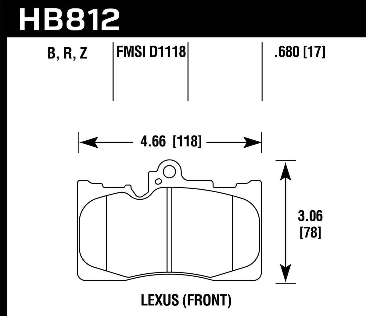 Hawk Street Brake Pads - HB812R.680