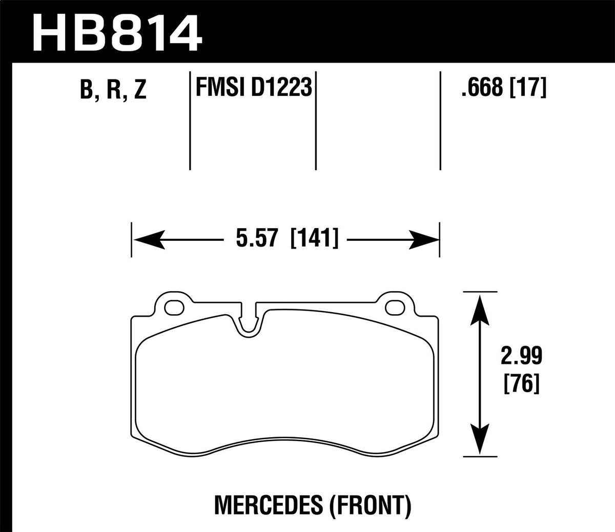 Hawk Street Brake Pads - HB814B.668