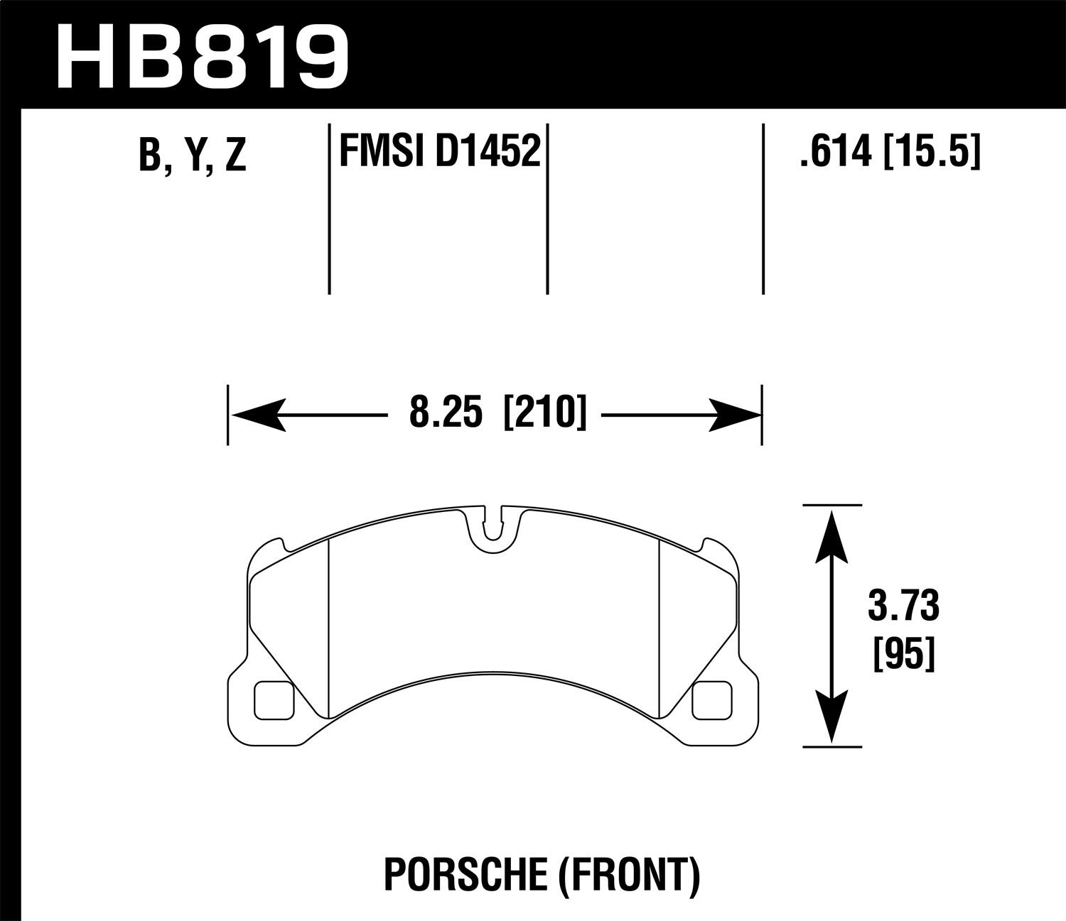 Hawk Street Brake Pads (2011-2013 Porsche Cayenne) - HB819Y.614