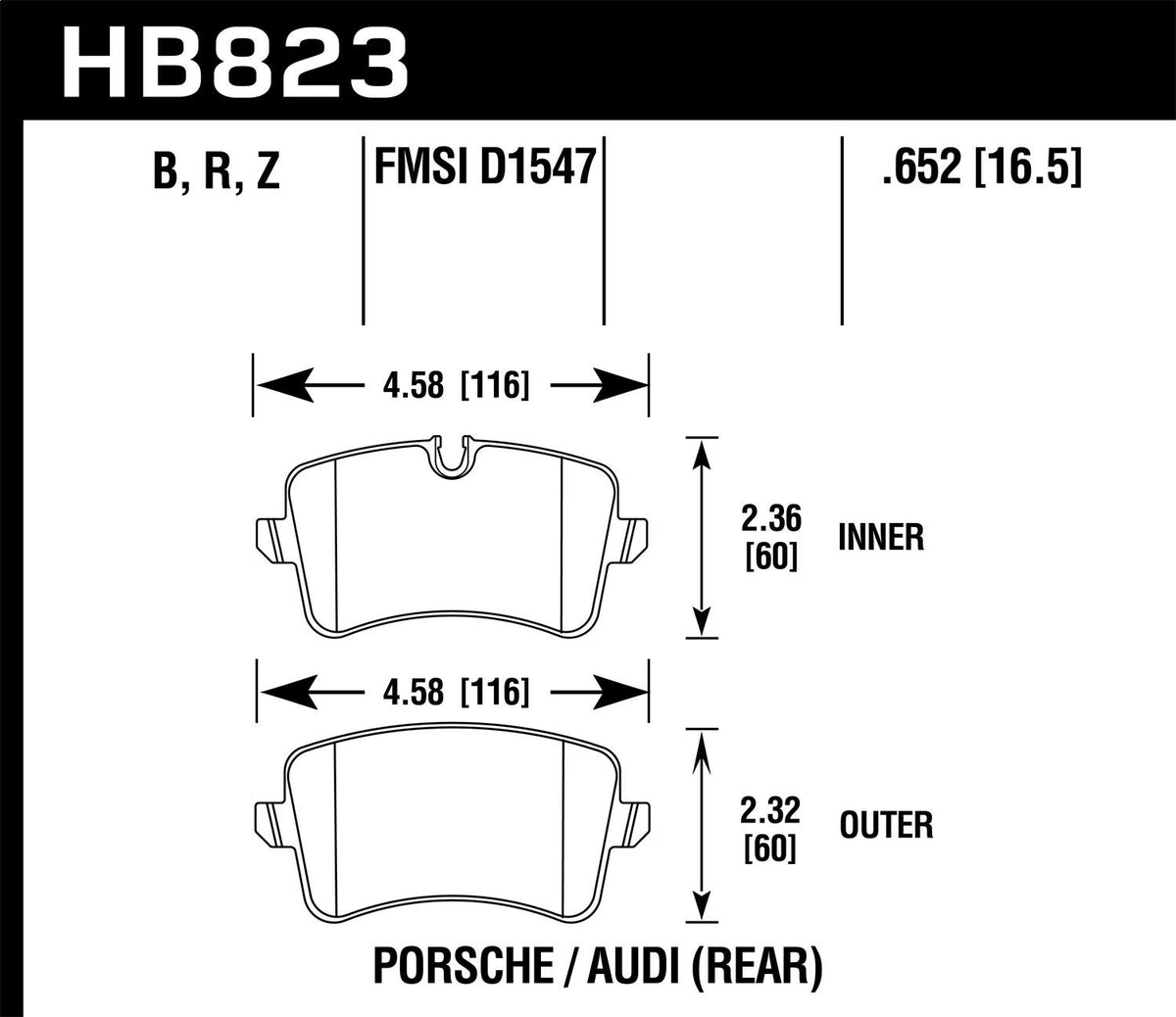 Hawk Street Brake Pads - HB823R.652