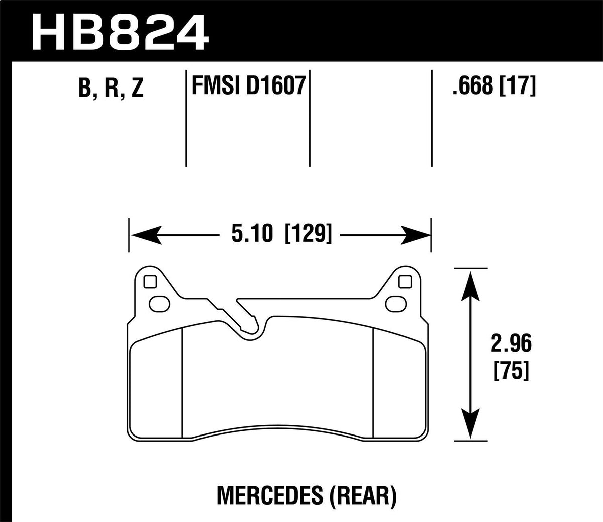 Hawk Street Brake Pads (2011-2015 SLS AMG) - HB824B.668