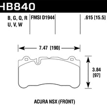 Hawk Motorsports Brake Pads (2017-2017 NSX) - HB840U.615