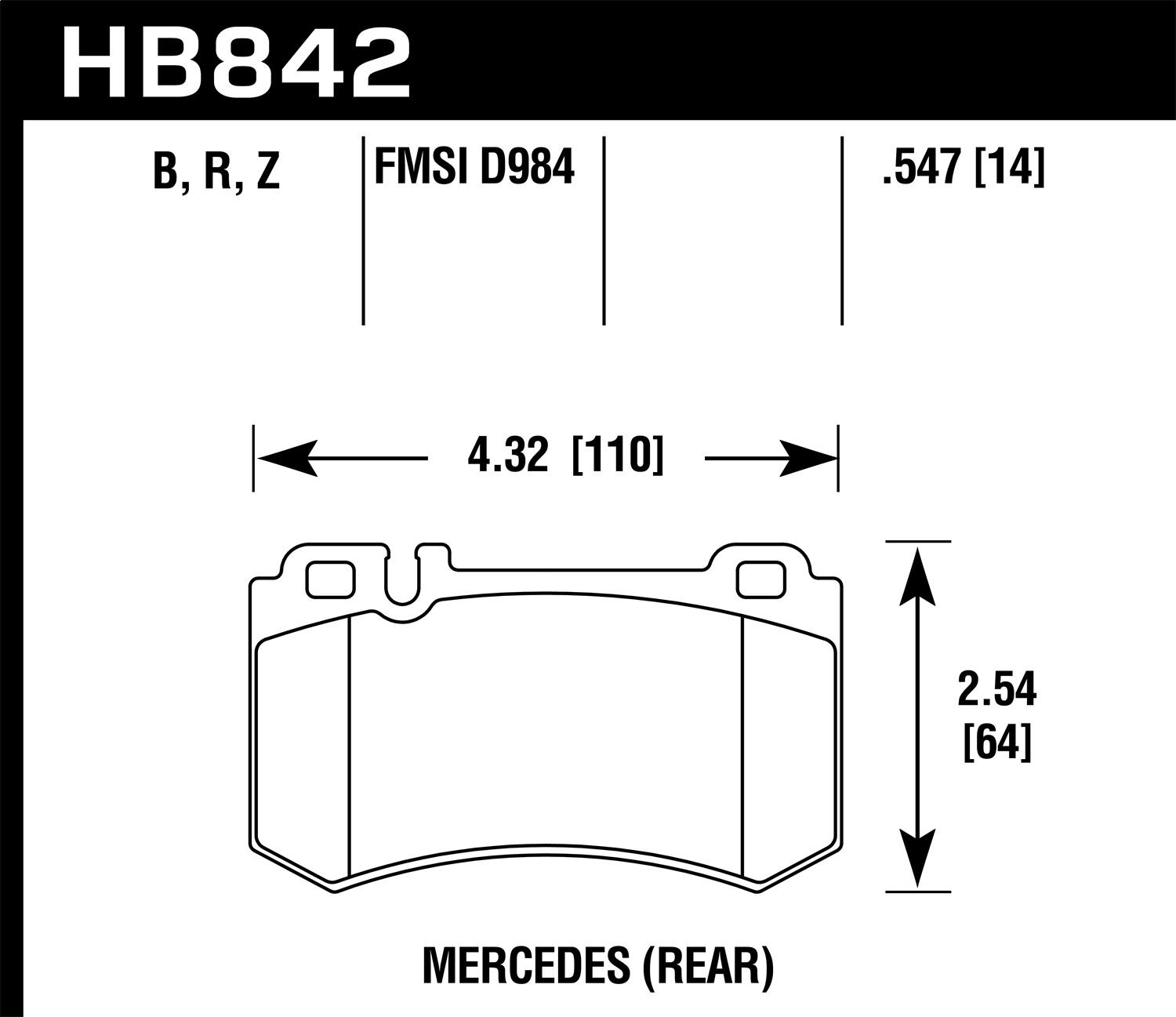 Hawk Street Brake Pads - HB842R.547