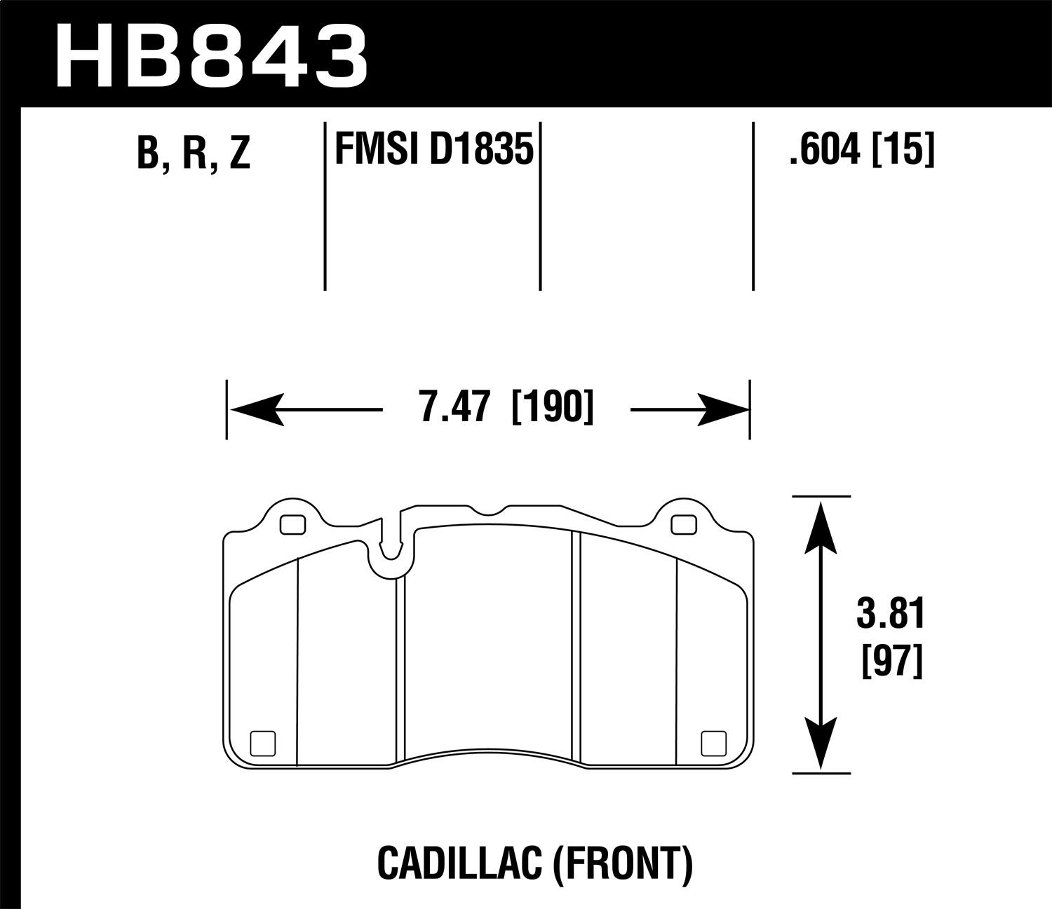 Hawk Street Brake Pads (2016-2016 CTS) - HB843Z.604