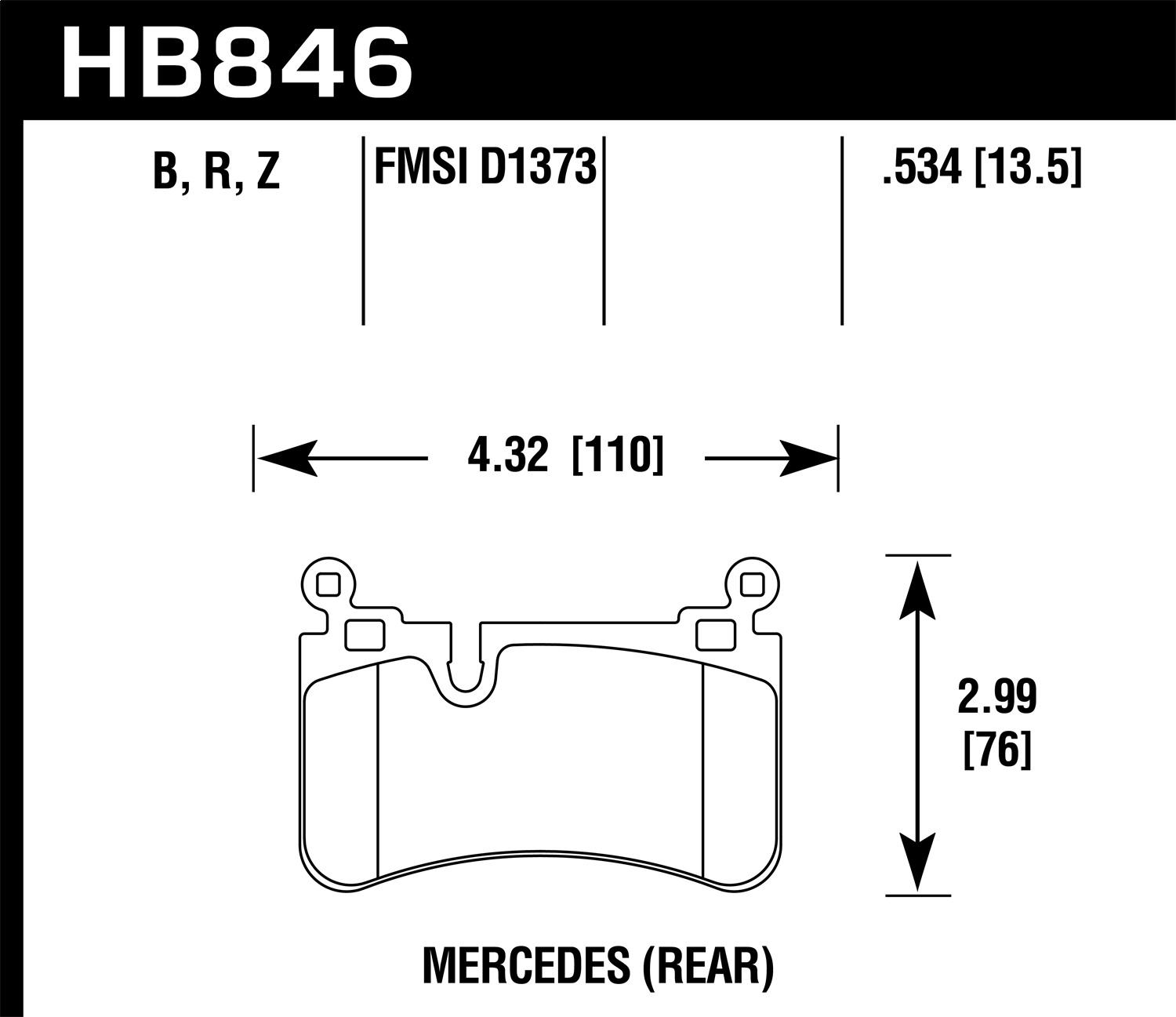 Hawk Street Brake Pads - HB846B.534