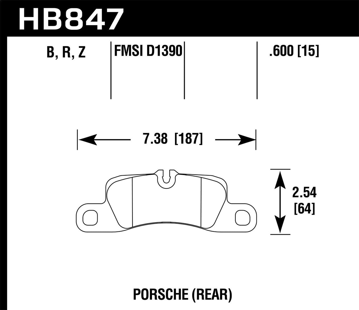 Hawk Street Brake Pads (2011-2017 Porsche Cayenne) - HB847B.600