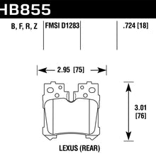 Hawk Street Brake Pads (2008-2016 Lexus LS600h,2007-2017 Lexus LS460) - HB855R.724