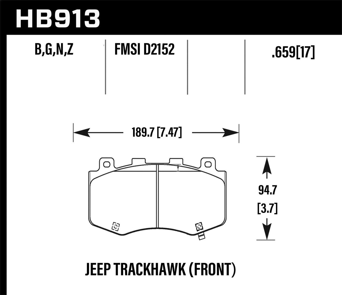 Hawk Performance Ceramic Disc Brake Pad - HB913Z.659