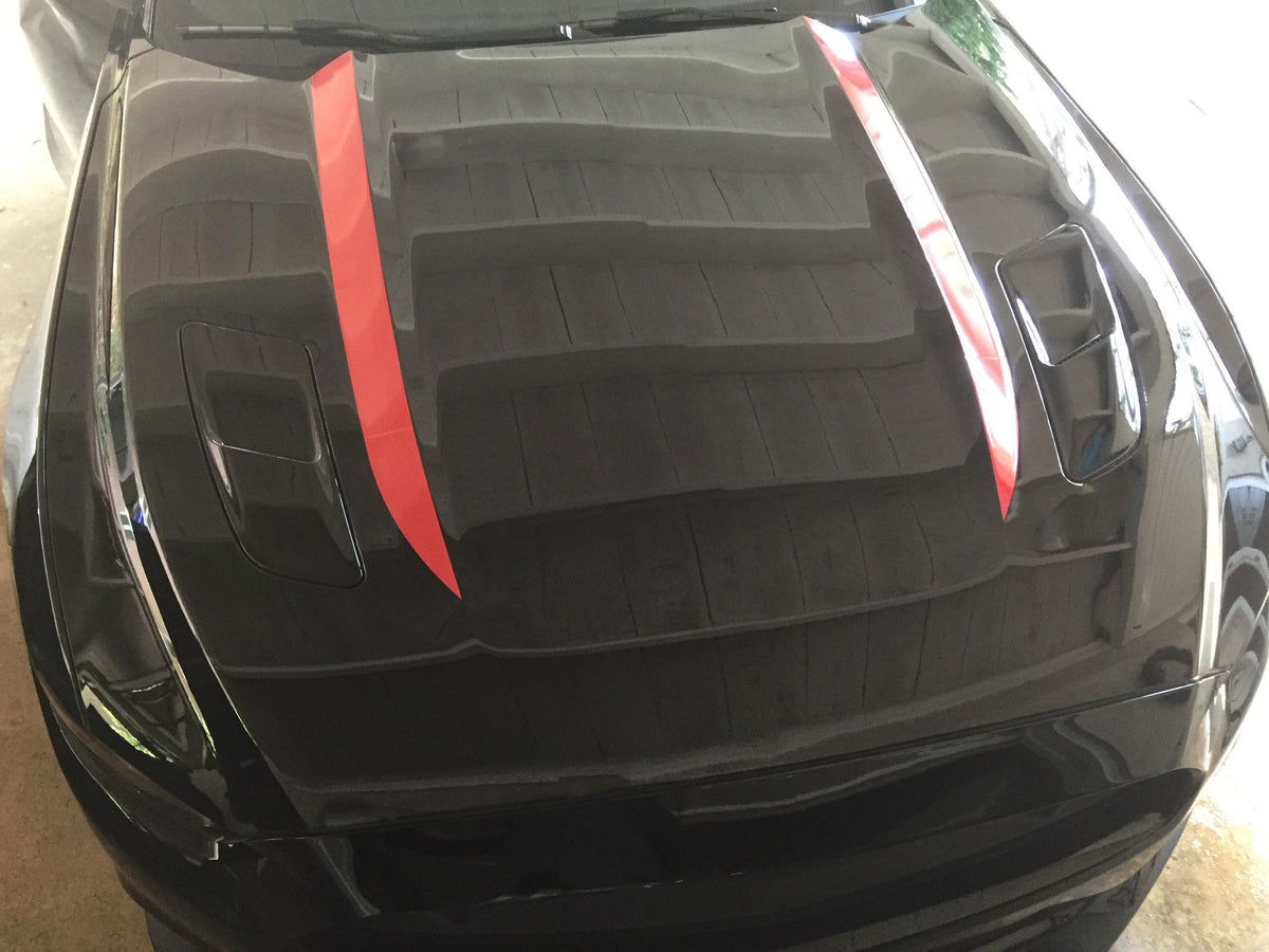 Anchor Room Roush Style Hood Line Accents (2015-2017 Mustang) - Matte White - 15FM_HLARS_MW